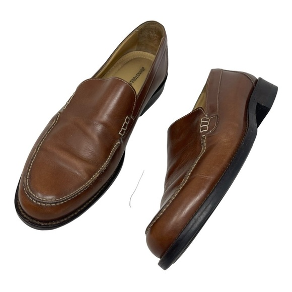 Johnston & Murphy Men’s Size 10.5 Brown Leather loafers Made in Italy shoes